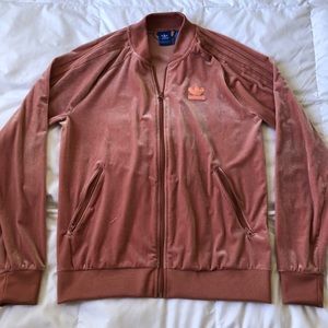 Adidas pink velour jacket